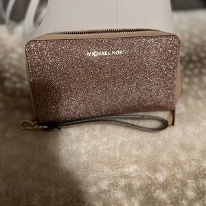 Michael Kors Sparkling Rose Gold Wristlet
